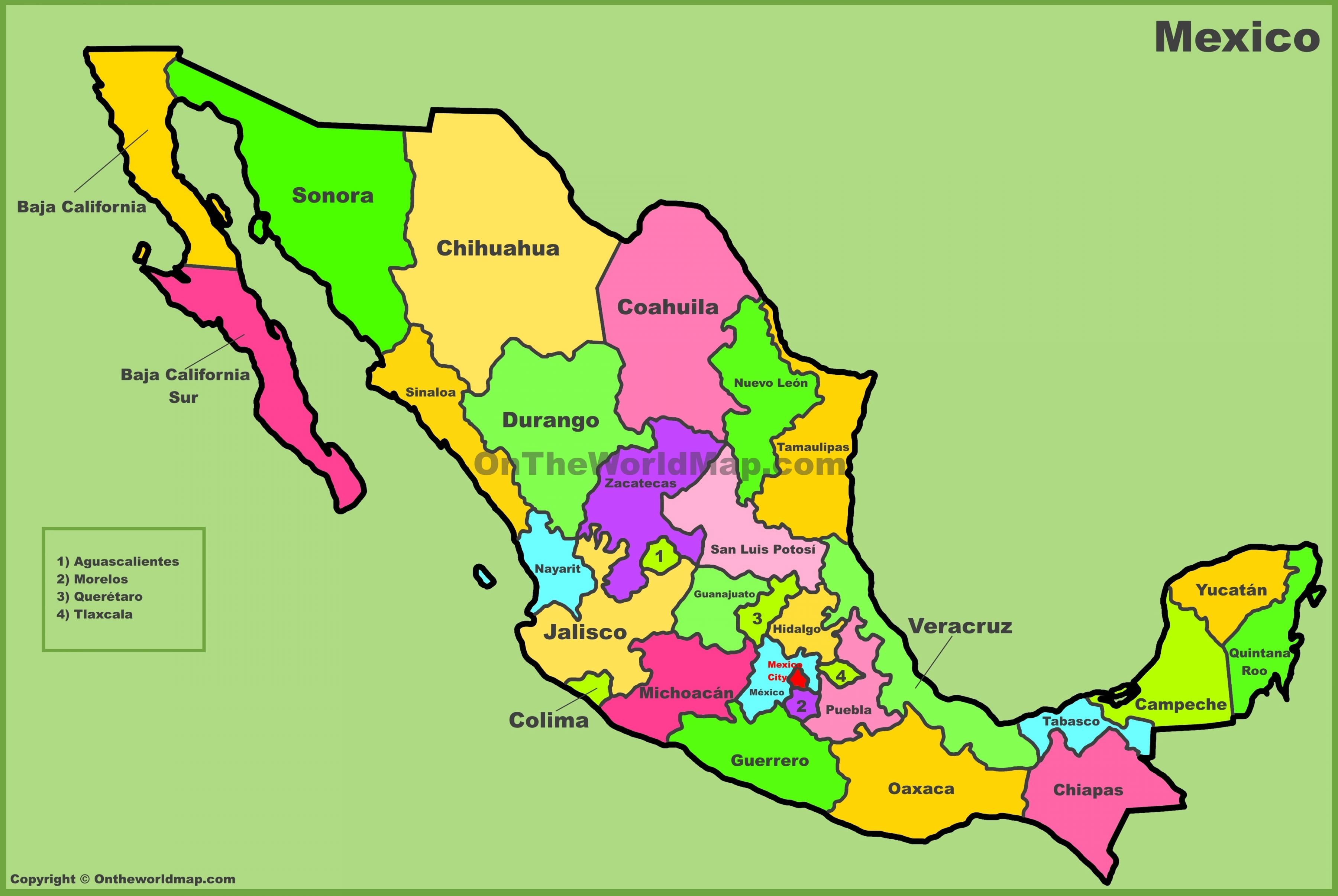 Mapa del estado de Mexico - mapa del Estado de México (América Central -  América)