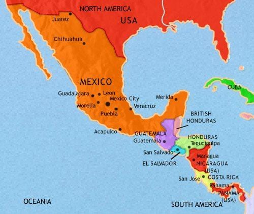 México américa del mapa