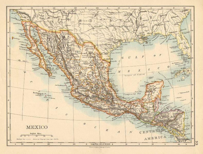antiguo mapa de México