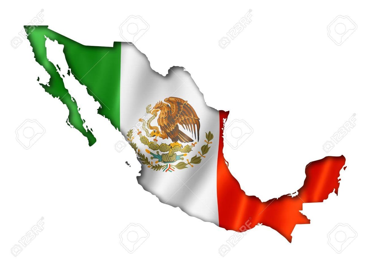 mapa de la bandera de México