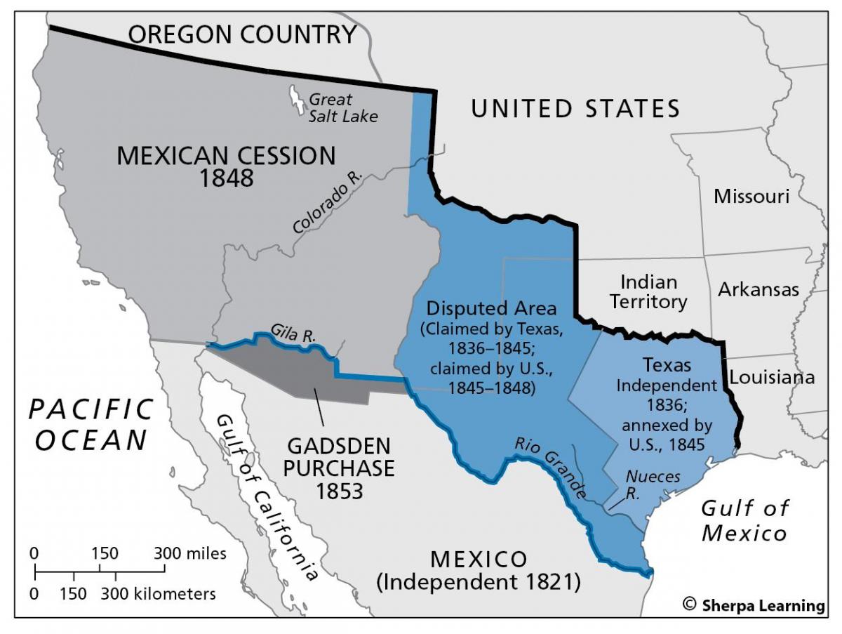 mapa de cesión mexicana