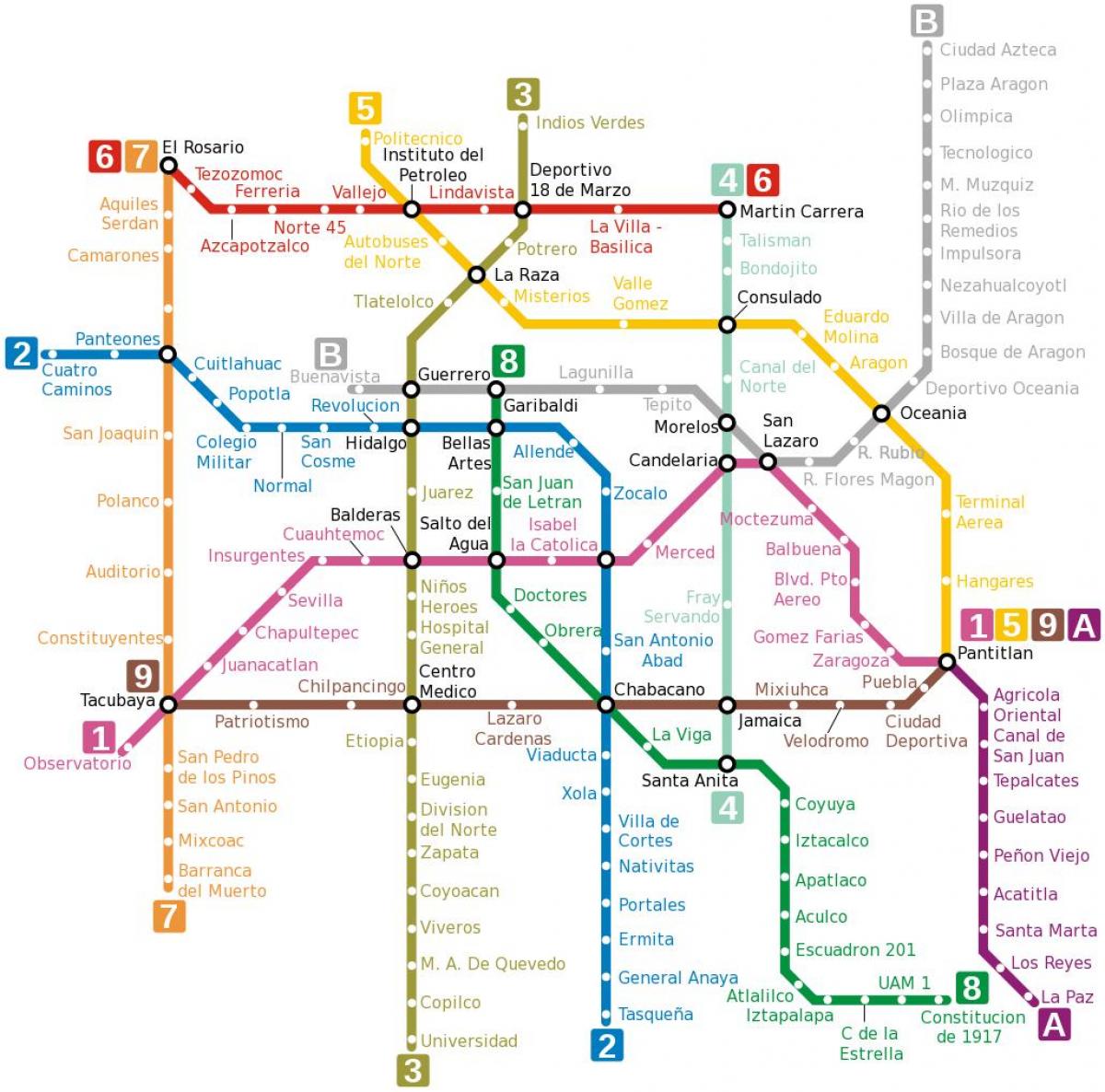 mapa del metro de México
