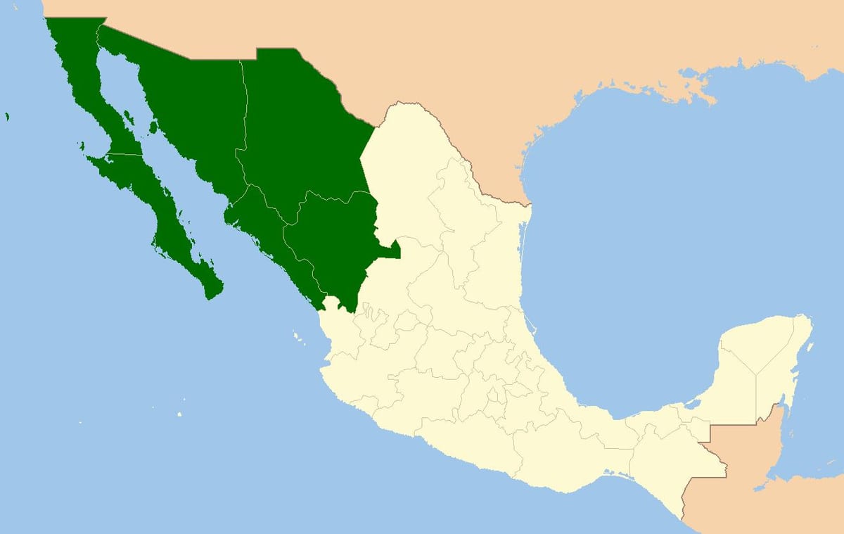 mapa del noroeste de México