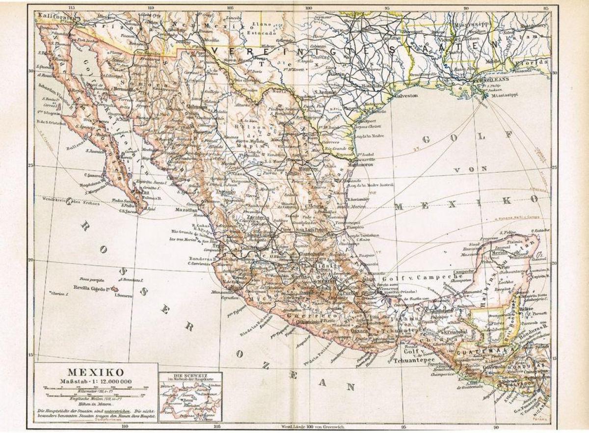 México viejo mapa