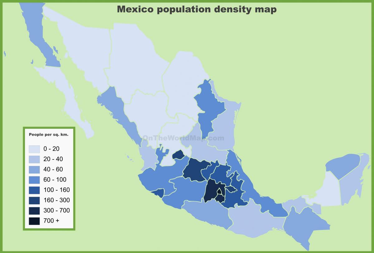 La población de méxico mapa de densidad densidad de Población mapa de