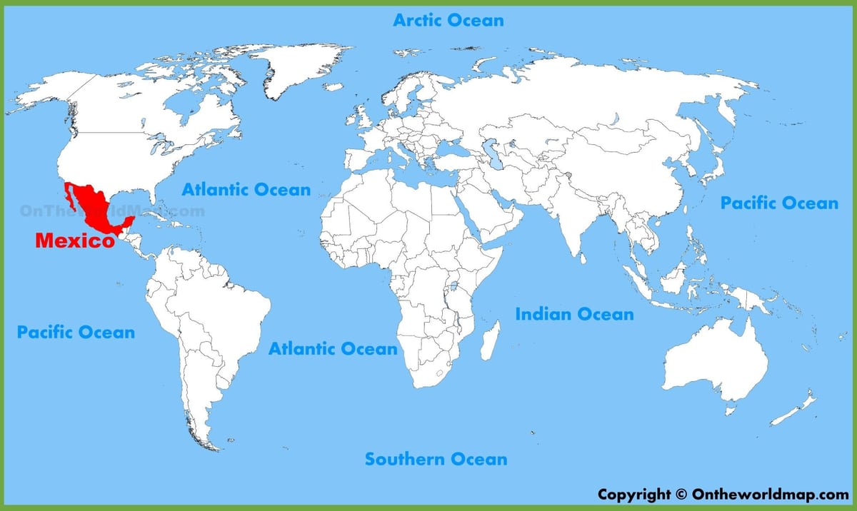 mapa del mundo de México