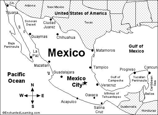 mapa de las escuelas de México