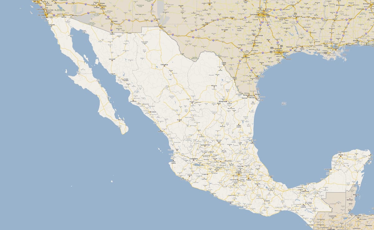 mapa de México en el estadio