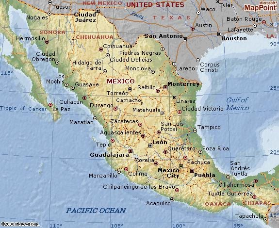 geografía de México mapa