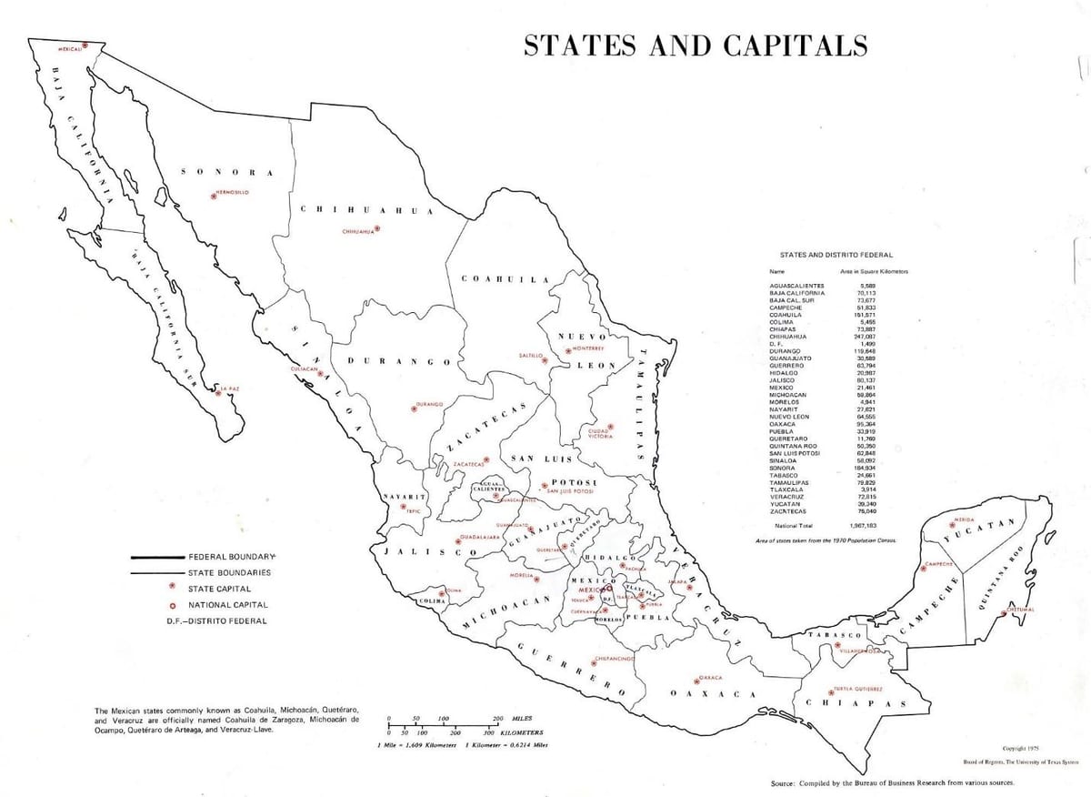 la etiqueta de mapa de México