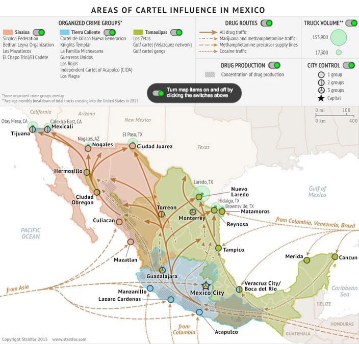 En méxico la tasa de delincuencia mapa