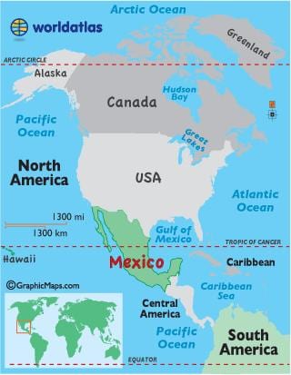México en el mapa del mundo
