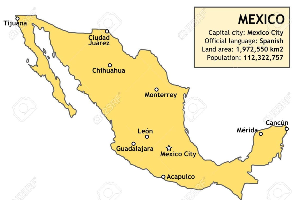 México mapa del país
