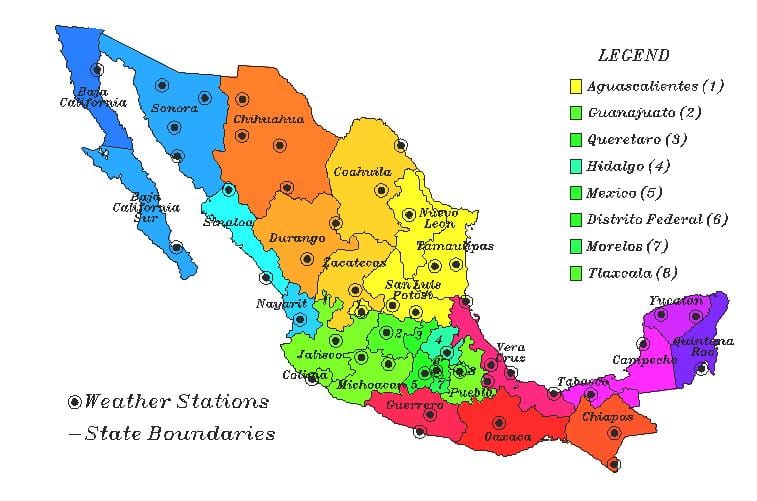 mapa del tiempo de México