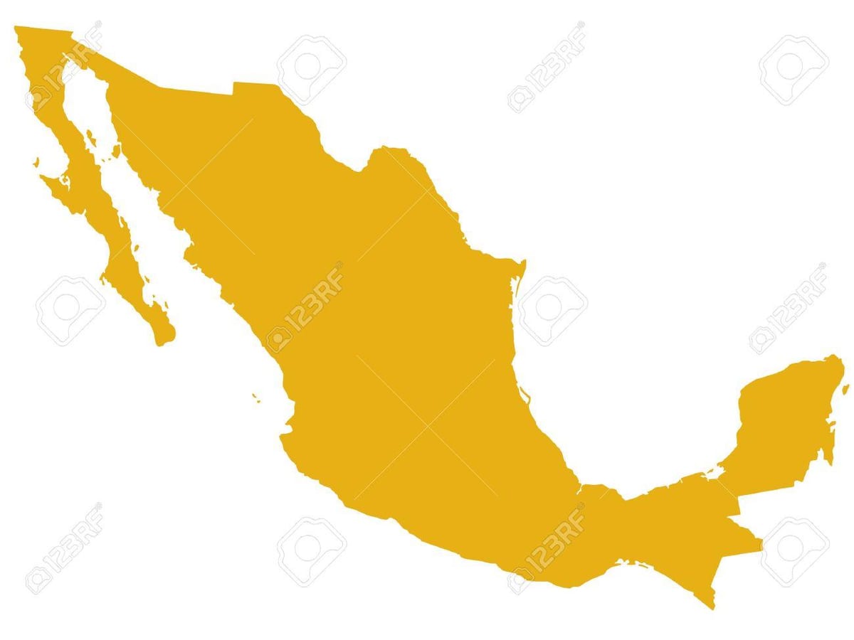 mapa de México silueta