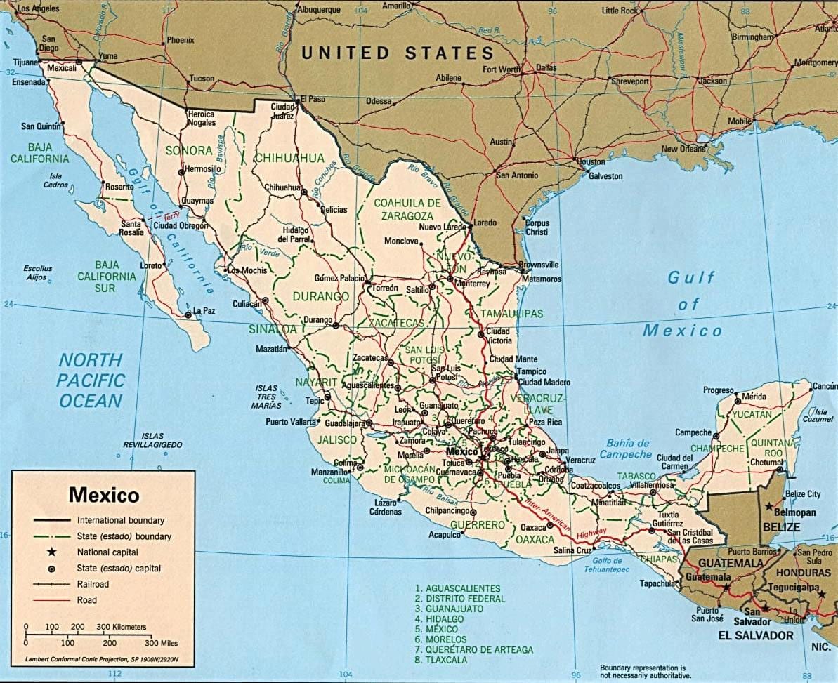 mapa de ciudades turísticas de México