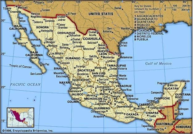 el este de México mapa