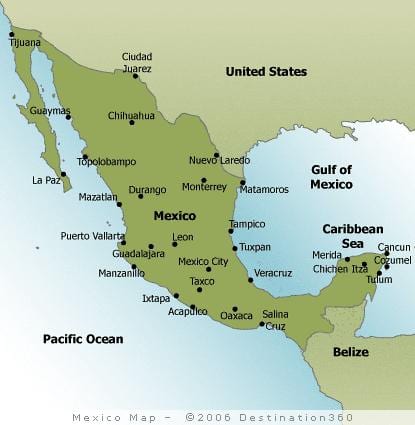 playas en México mapa
