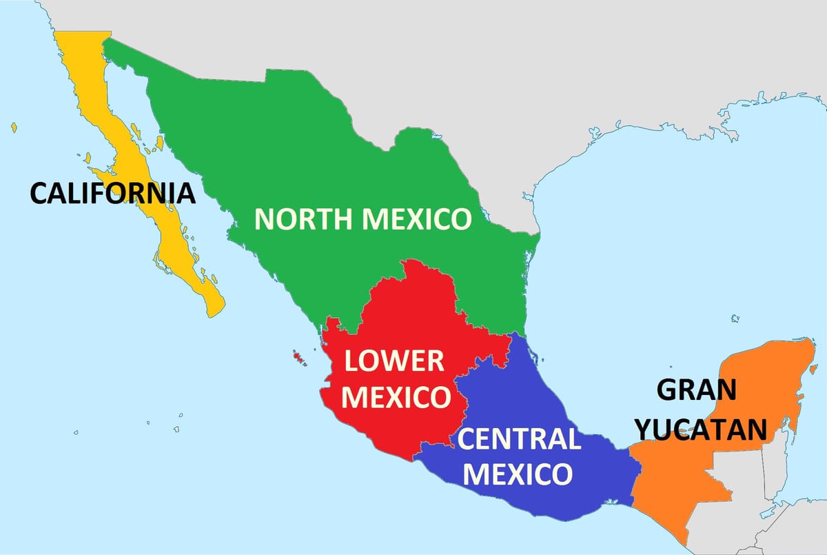 los estados de México mapa