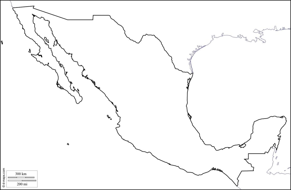 esquema del mapa de México