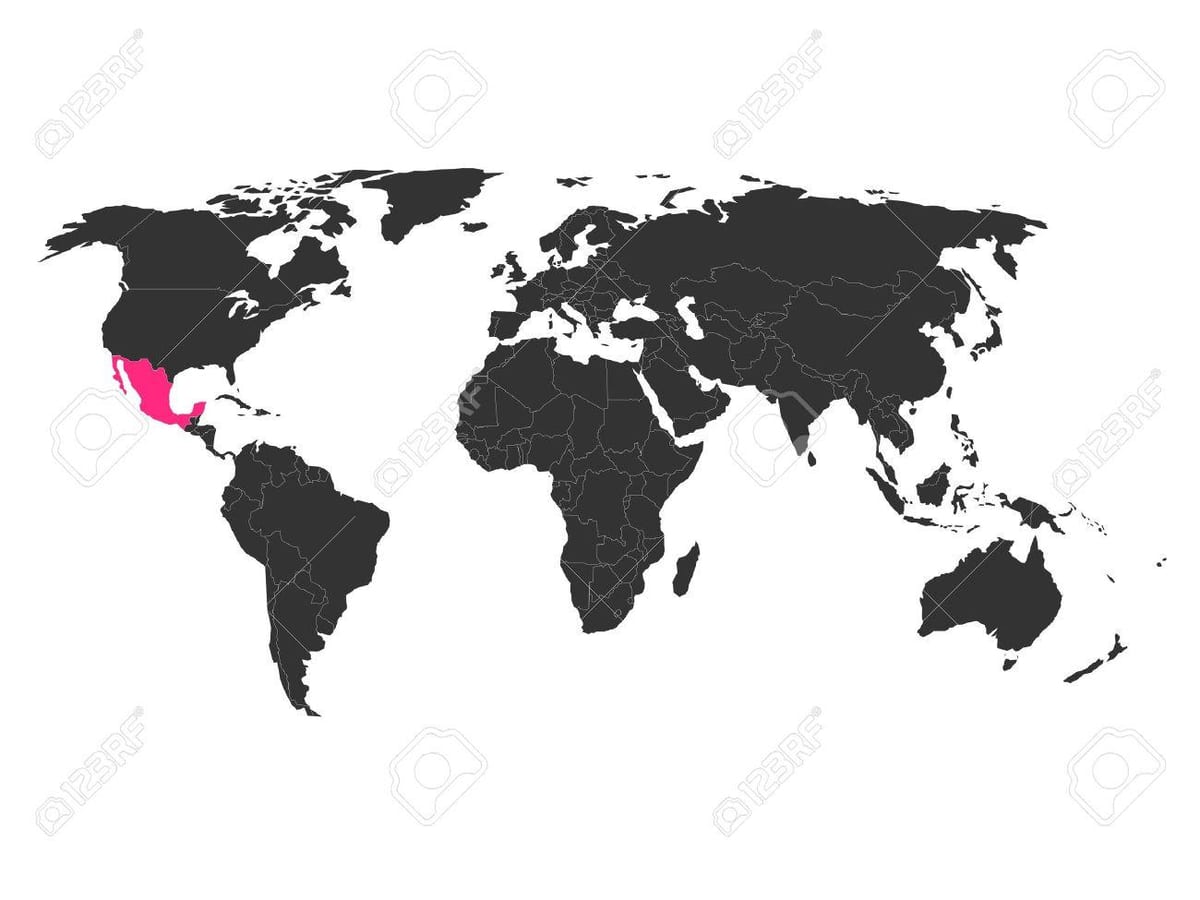 México en el mapa del mundo