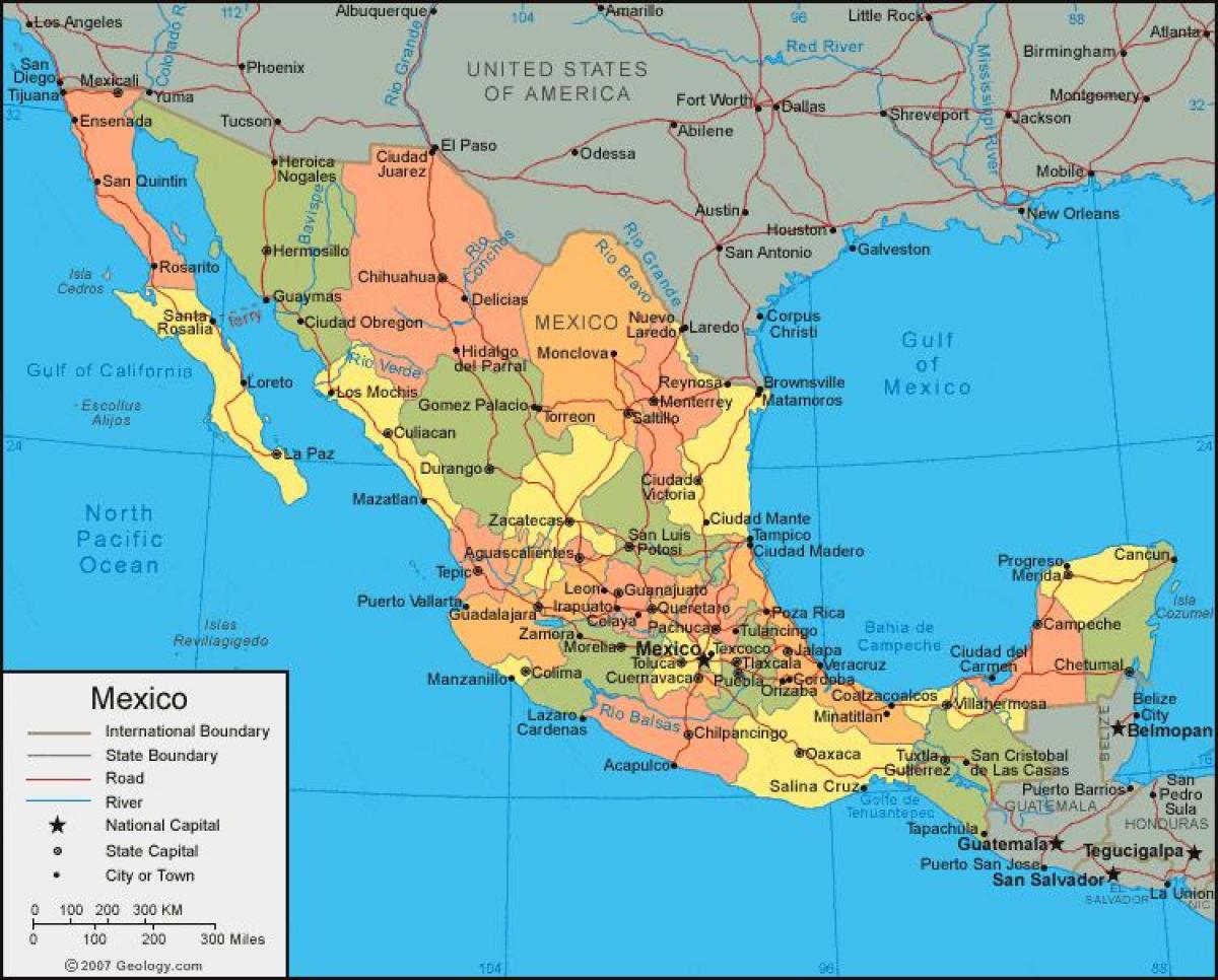 el occidente de México mapa