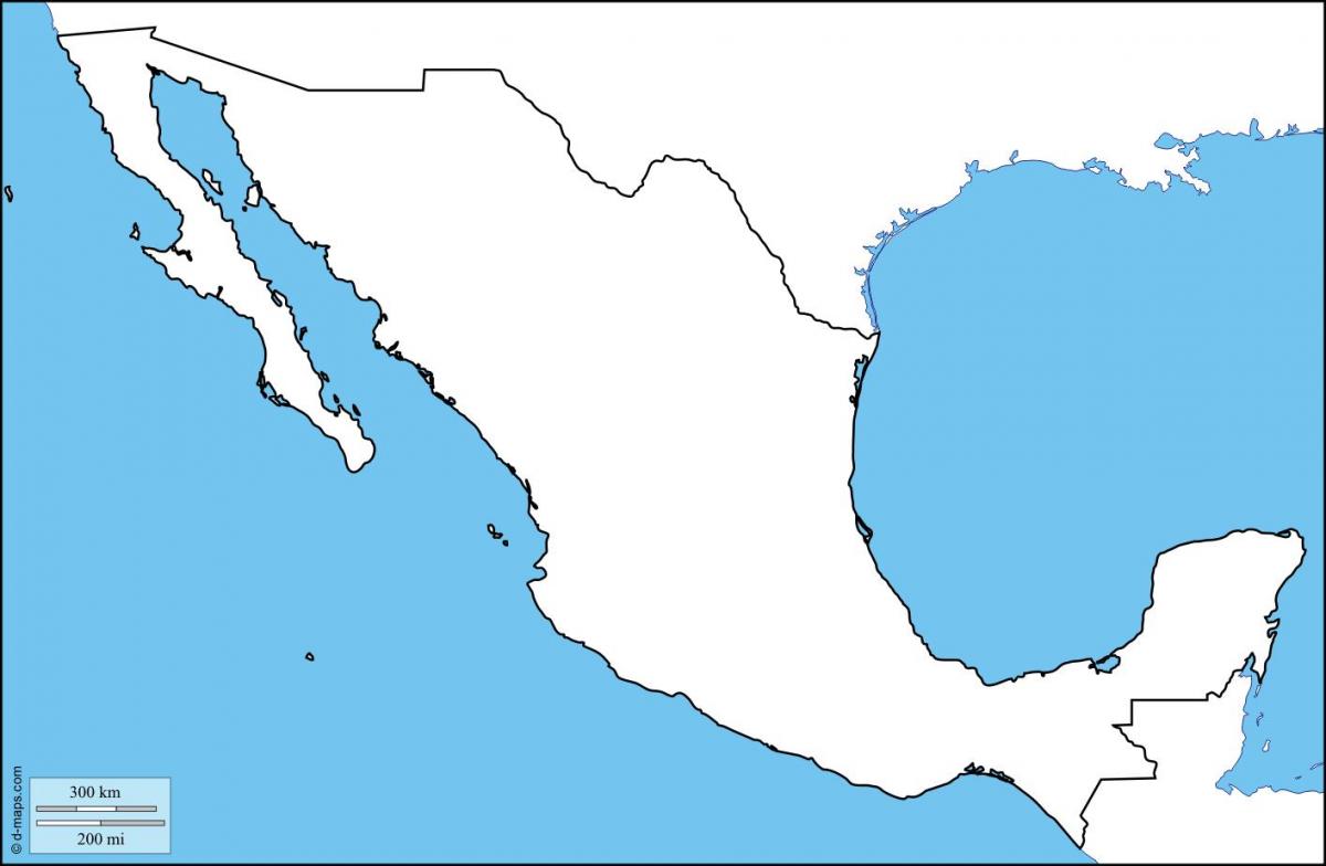 en blanco México mapa