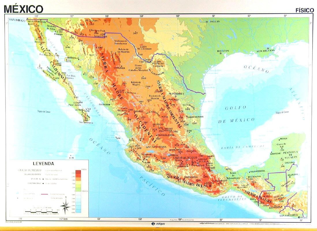 mapa geográfico de México