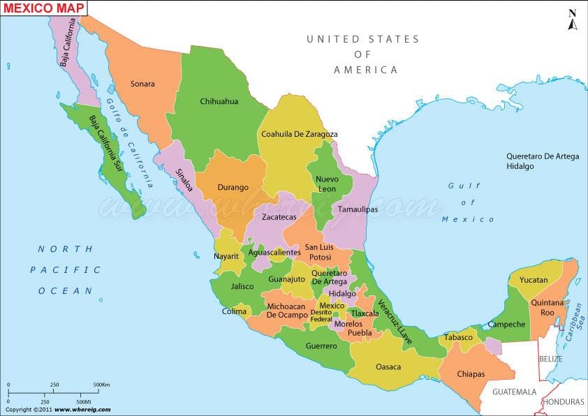 política de México mapa
