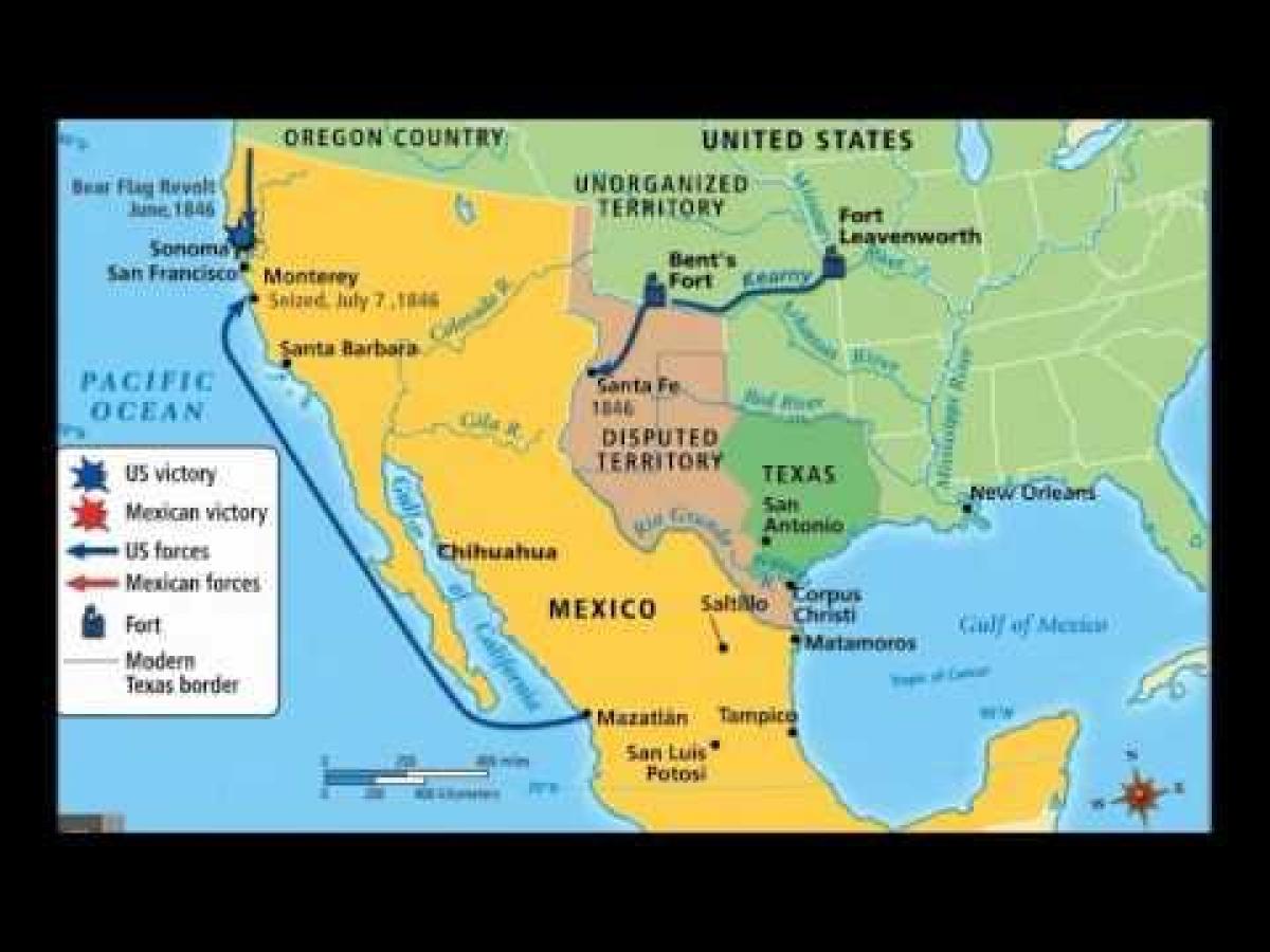 la guerra de méxico mapa