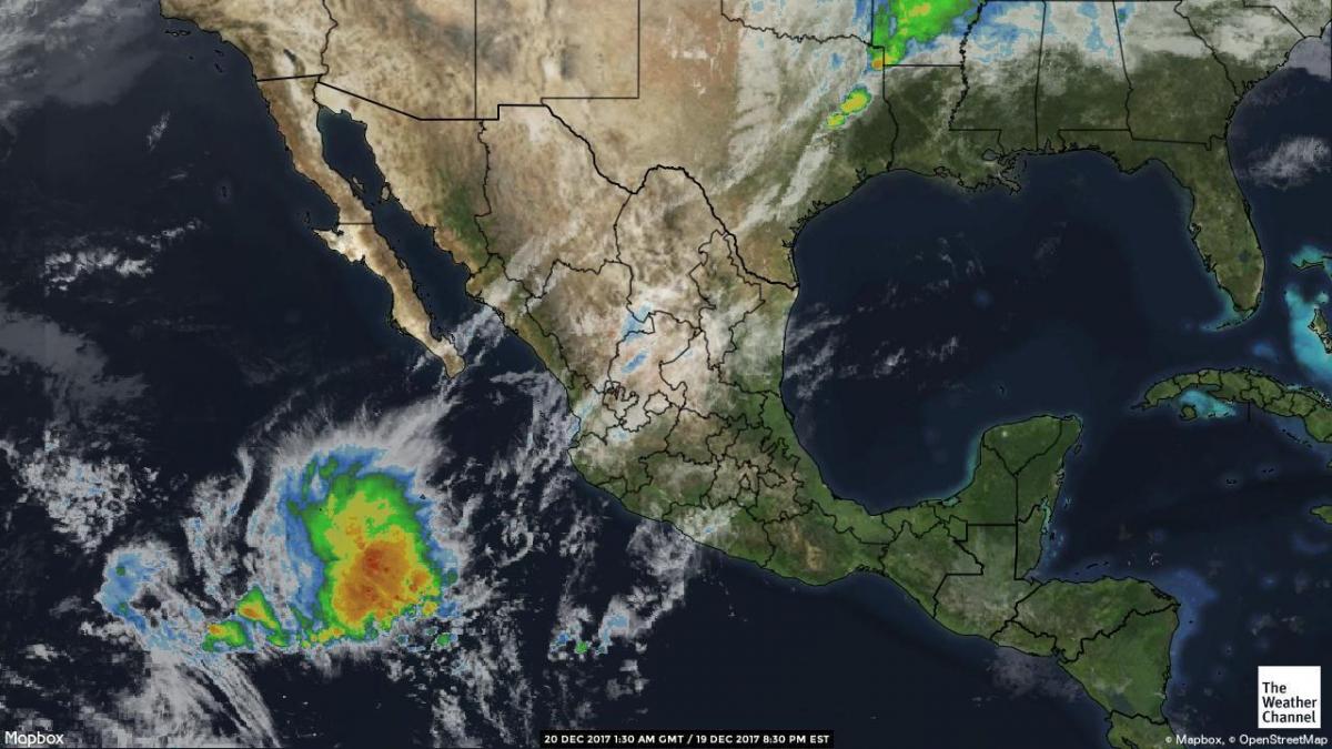 satélite meteorológico mapa de México