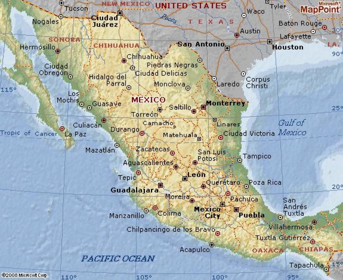 geografía de México mapa