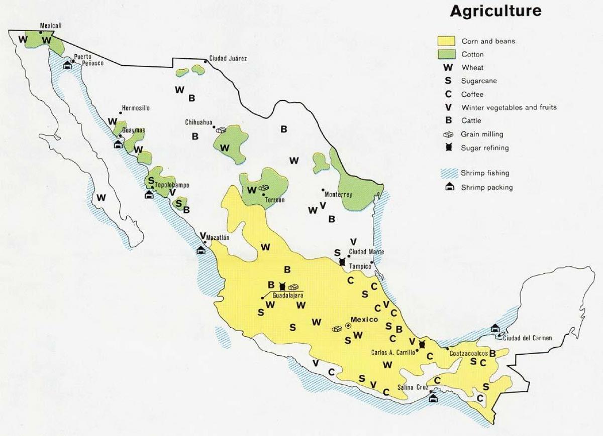 mapa de México la agricultura