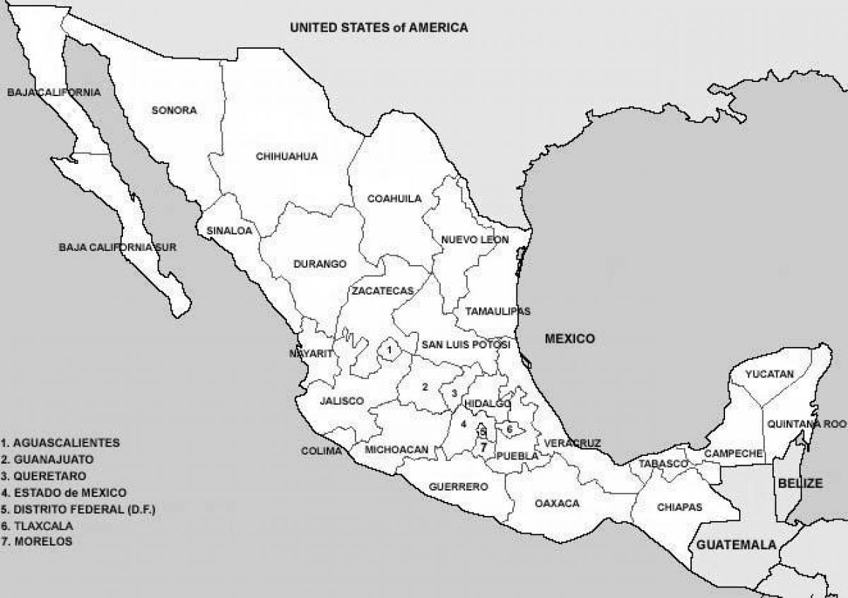 mapa de los condados de México