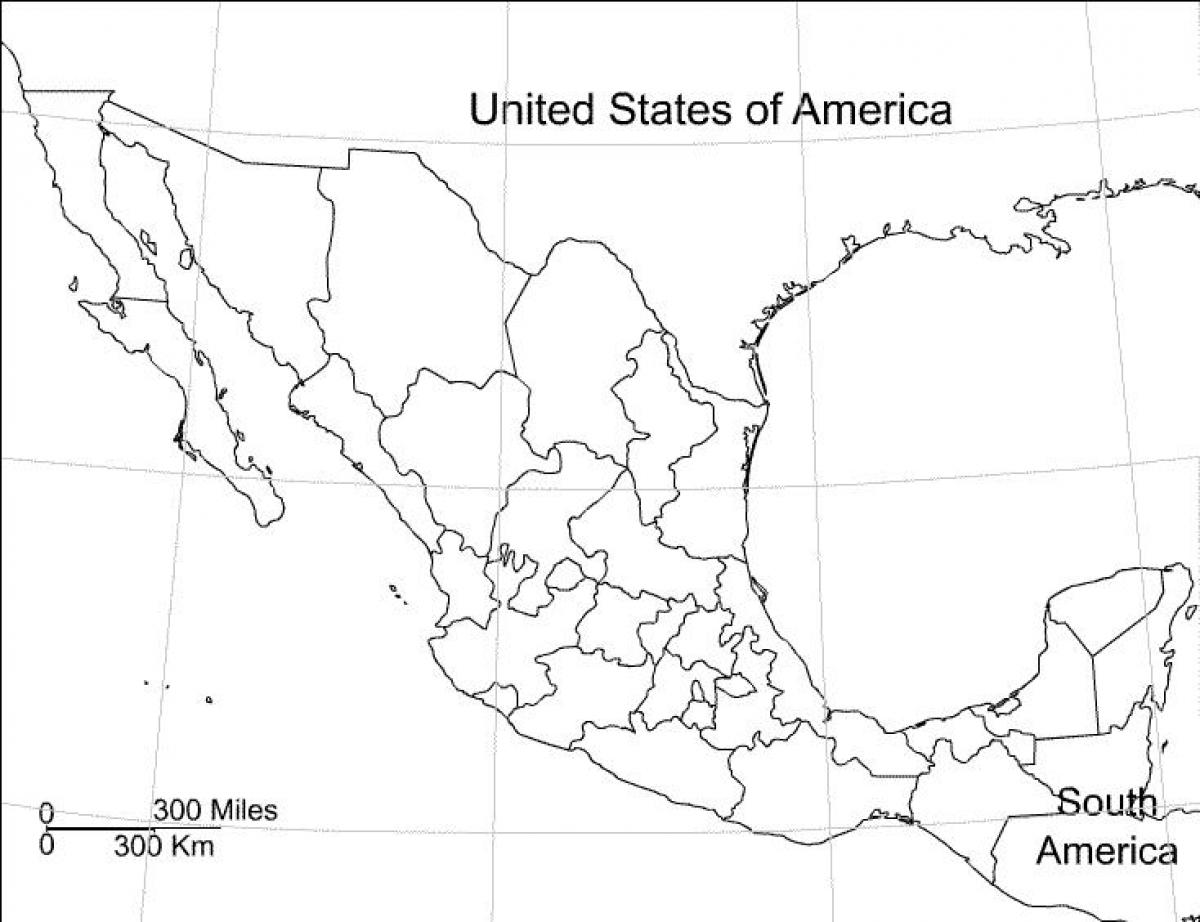 México mapa en blanco