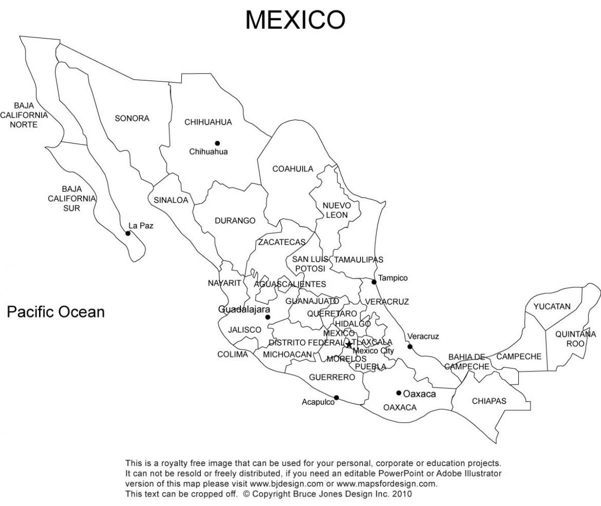 México imprimible mapa