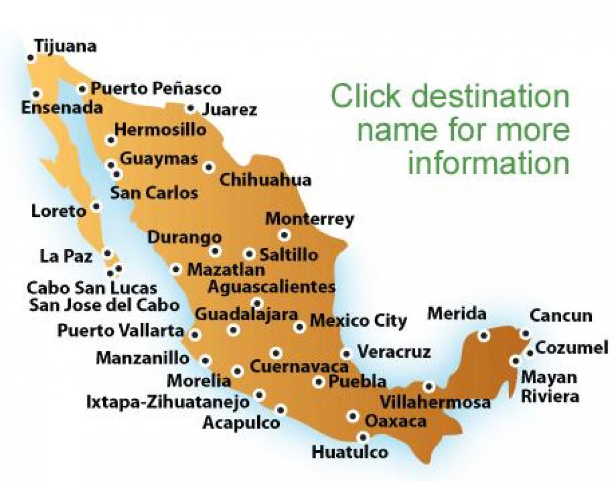 mapa de playas en México
