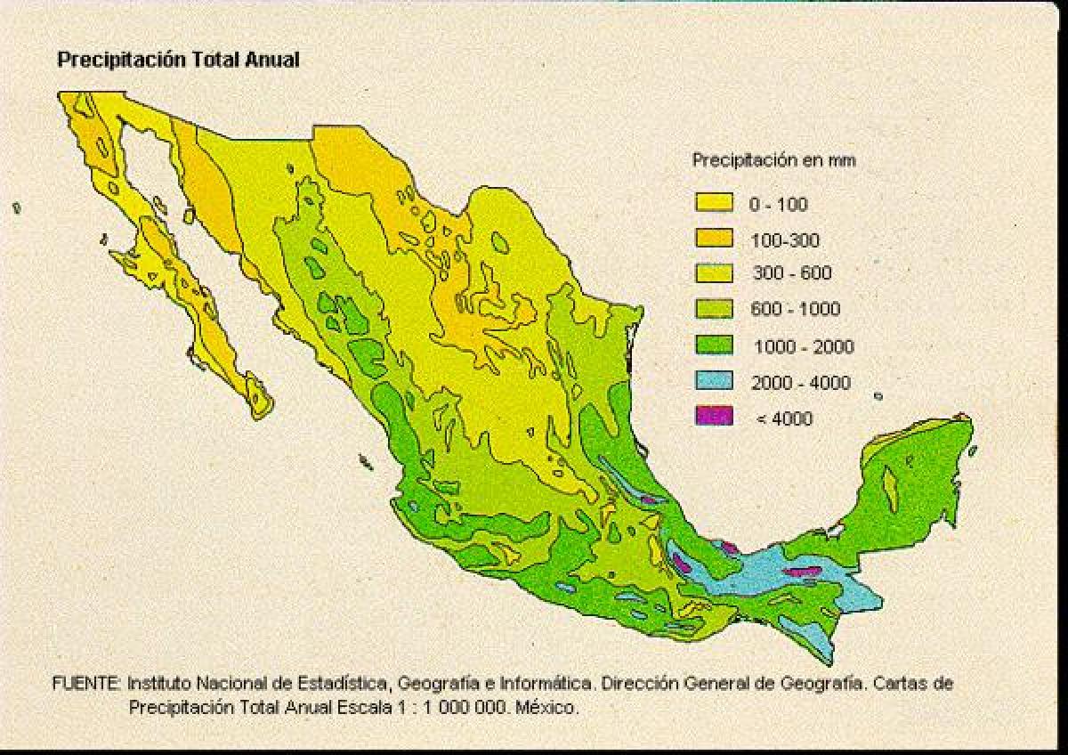 mapa de México las lluvias