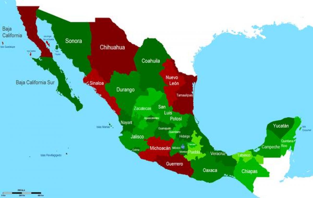 mapa de México de seguridad