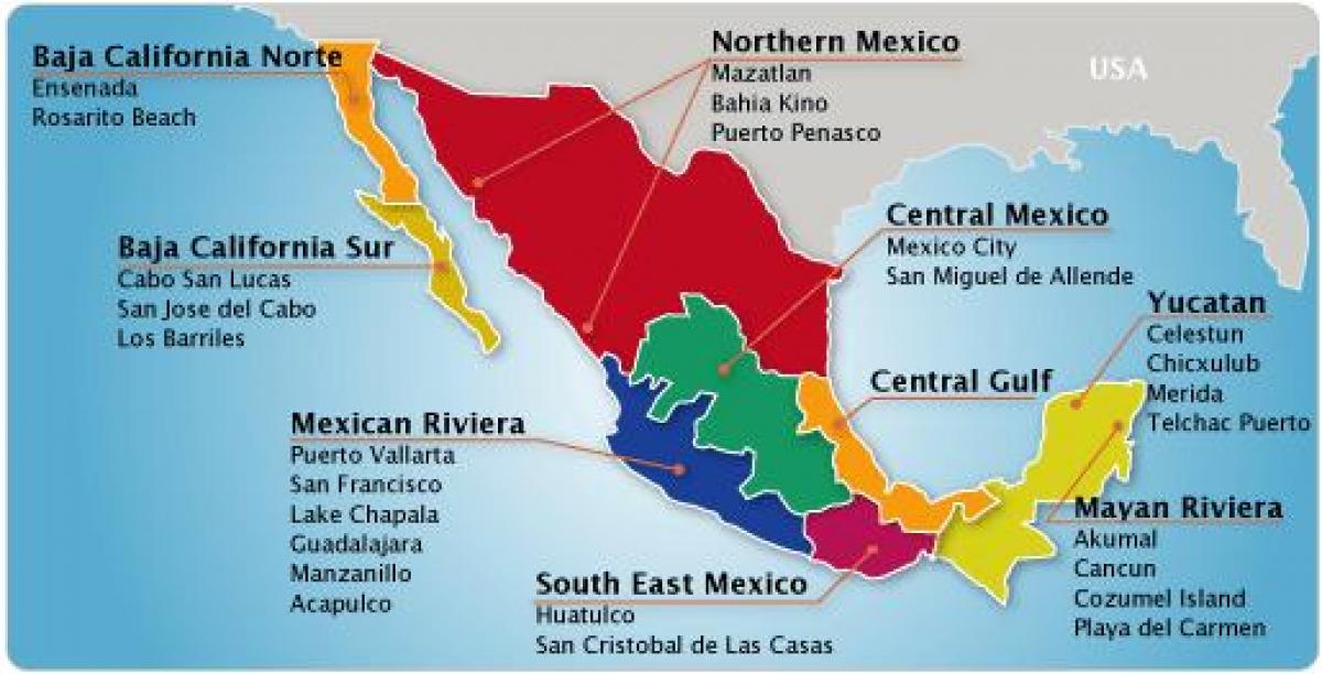 mapa de riviera mexicana