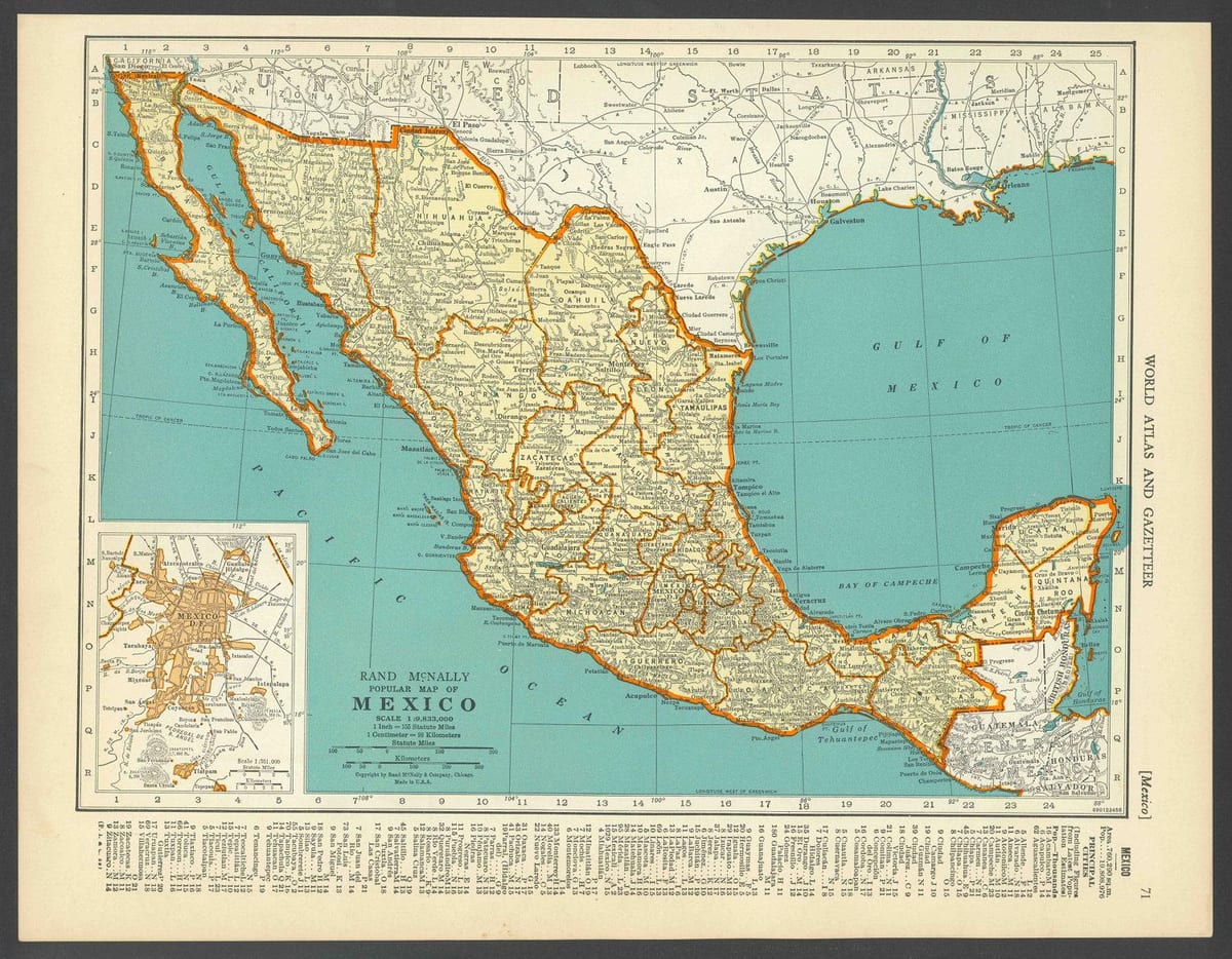 vintage mapa de México