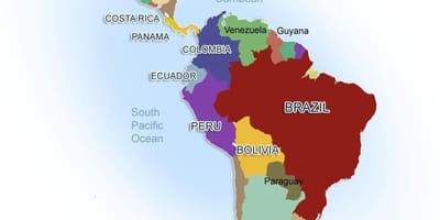 Mapa de México y américa del sur