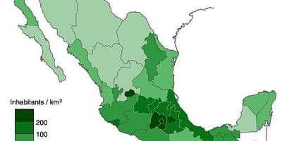 Densidad de población mapa de México