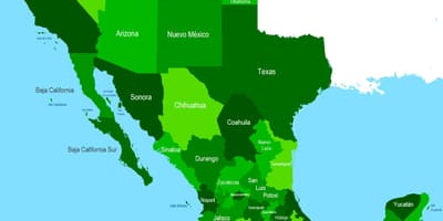 Mapa del suroeste de México