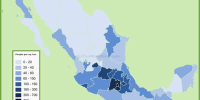 Densidad de población mapa de México