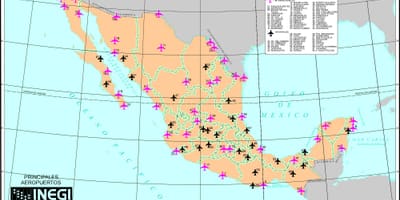 Mapa de aeropuertos de México