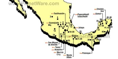 México atracciones mapa