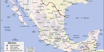 Mapa de México de la costa del pacífico resorts