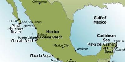 La costa este de México mapa