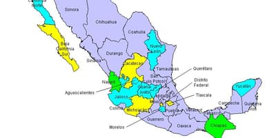 Mapa de México a los estados